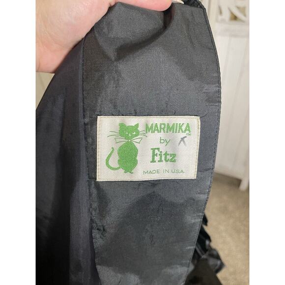 Vintage Marmika by Fitz Womens Ruffle Driving coat Lightweight Made USA Goth - Picture 5 of 8